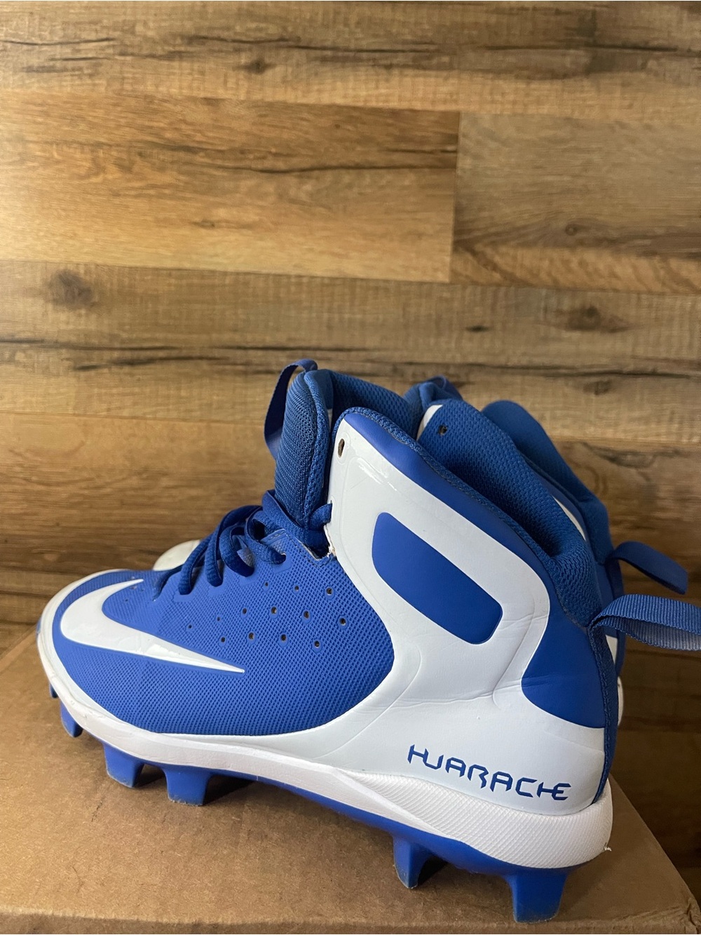 Nike Huarache Blue White Athletic Cleats Size: 7